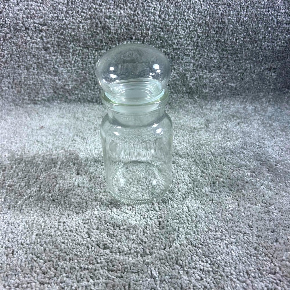 Glass Apothecary Jar Clear Bubble Lid Storage Canister Cottagecore